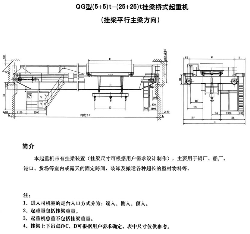 QG型掛梁橋式起重機